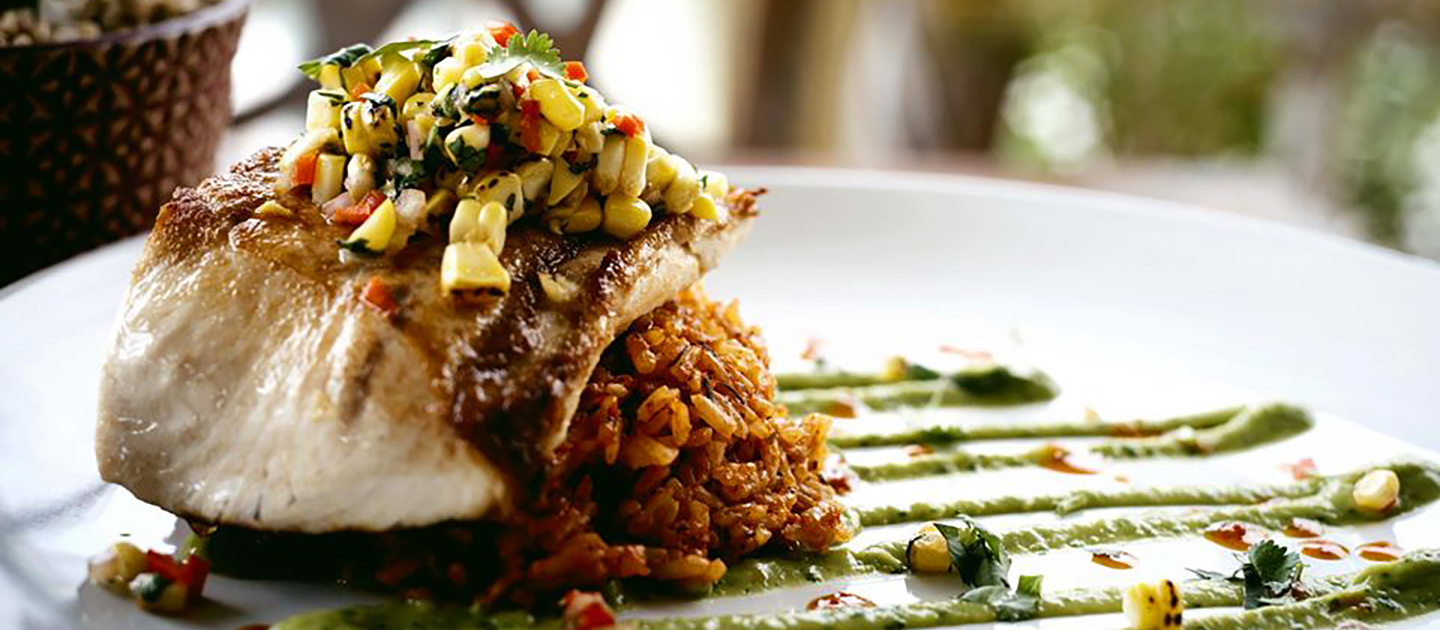 ad zalatina foods fish with corn relish close up