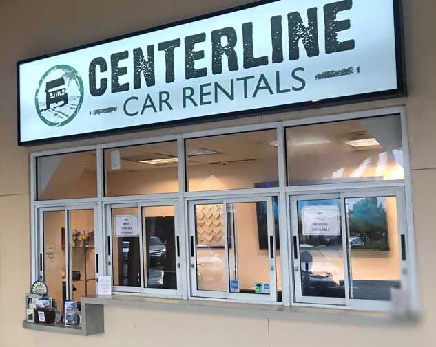 centerline car rentals airport counter