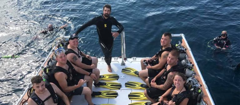 gallery SCUBA divers in boat 768x336