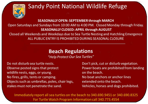 sandy point Rules and Regs Textbox