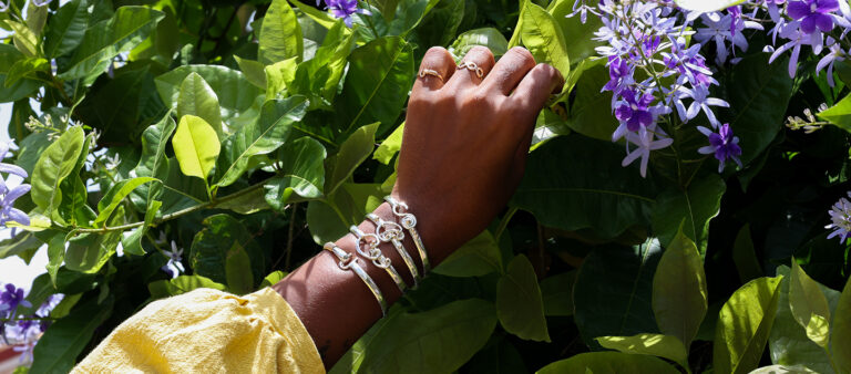 feat sonya silver stack purple flowers 768x338