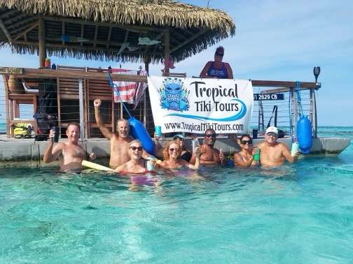 tropical tiki tours floating guests